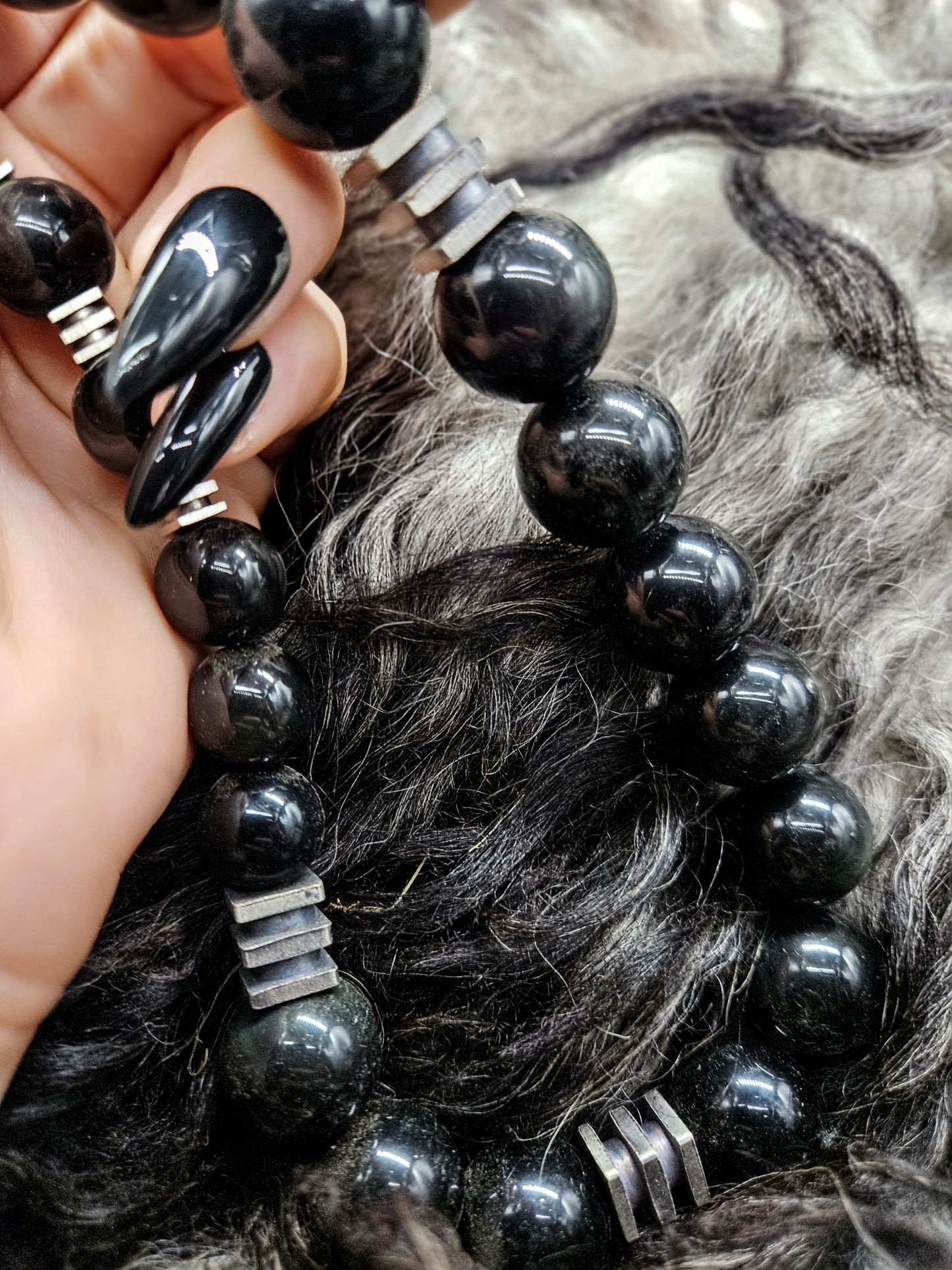 MIROKU Necklace / Rainbow Obsidian