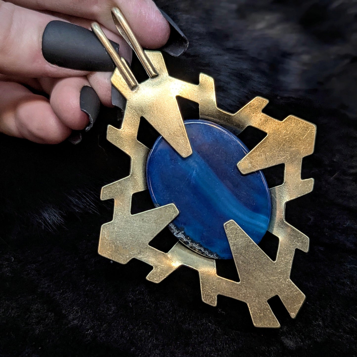 REGENCY Pendant/ Blue Agate / Brass
