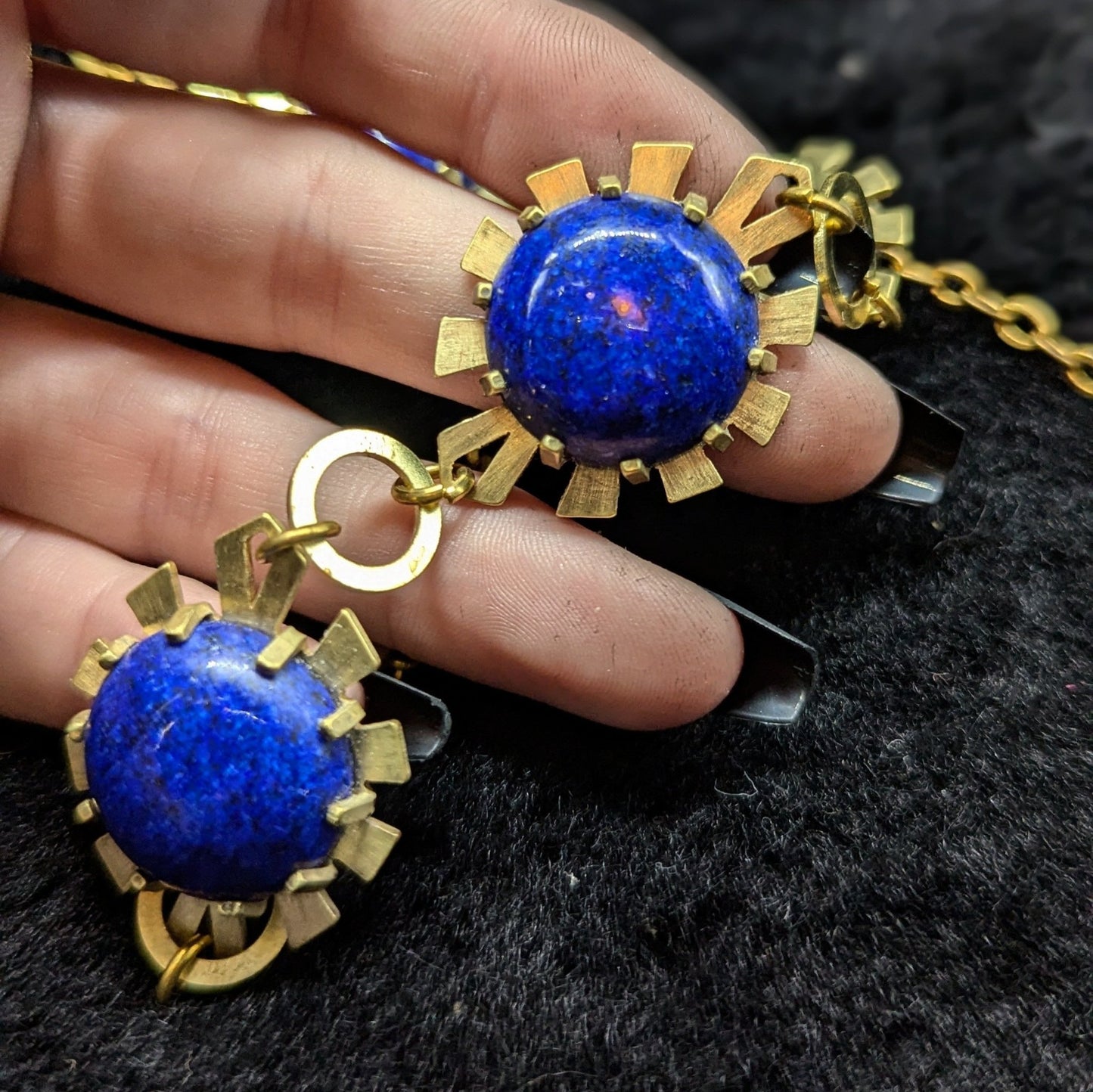 DARKSTAR MACHINATIONS - ELIZABETH Jewelry Set / Brass / Lapis Lazuli - Bundle