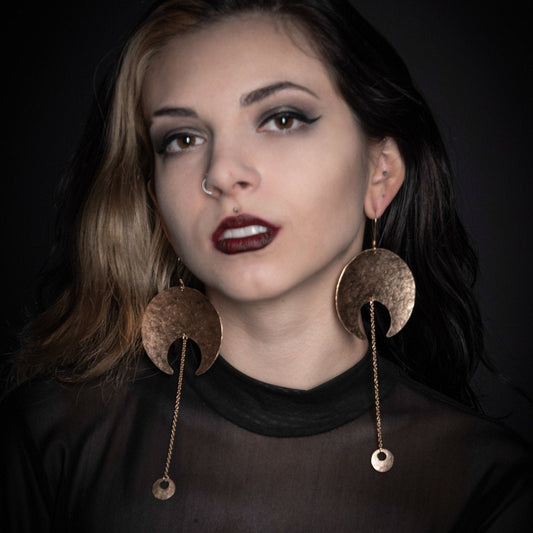 DARKSTAR MACHINATIONS - MOONDROP Earrings / Brass - earrings