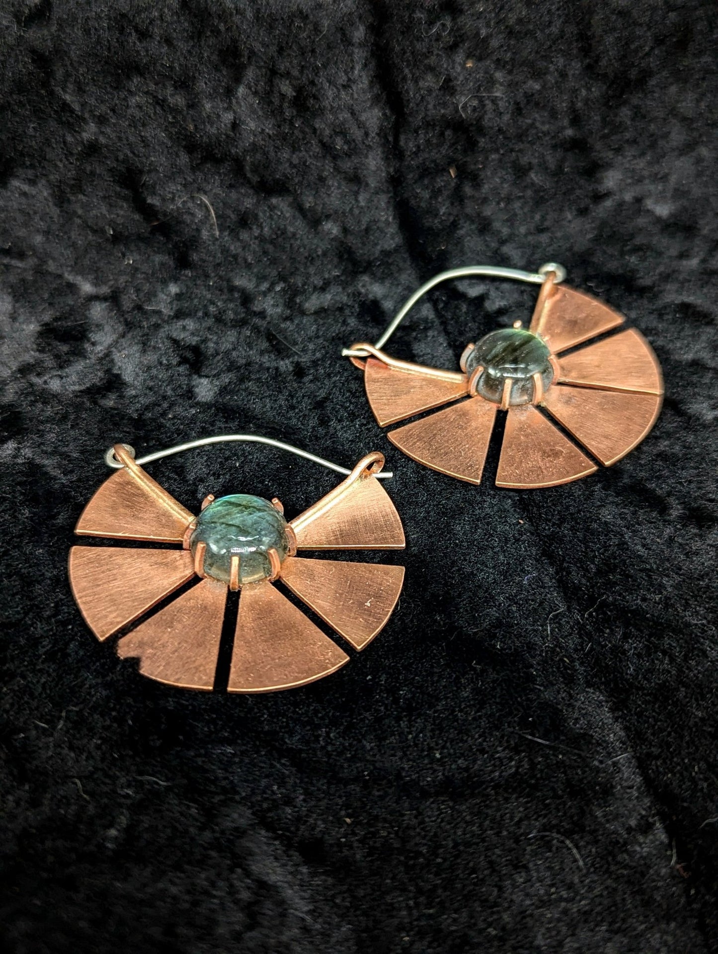 DARKSTAR MACHINATIONS - REY Labradorite Earrings / Copper - earrings