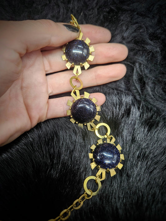 ELIZABETH Bracelet / Blue goldstone / Brass