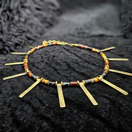 RANI Tab Necklace / Tiger's Eye