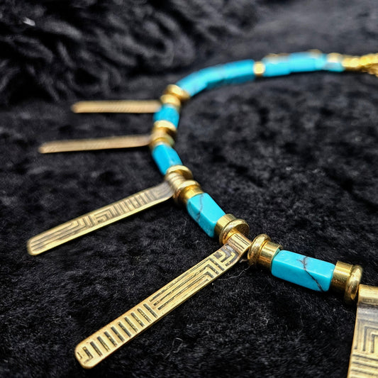 RANI Tab Necklace / Turquoise