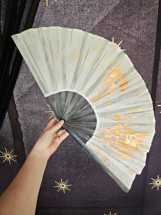 GALAXY Large Bamboo Fan / White