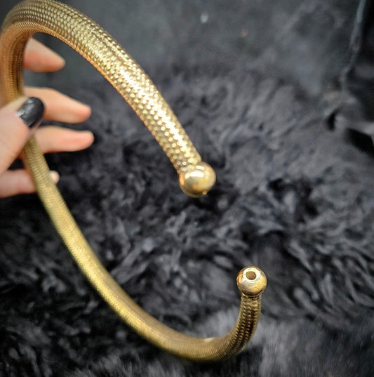 Textured Tribal Torque / Brass