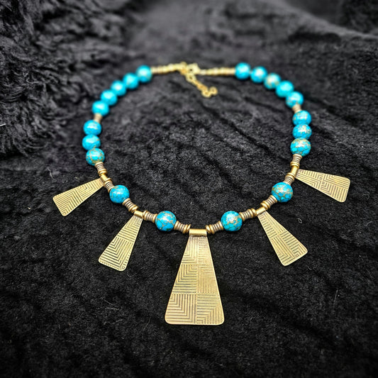 CHIEF Tab Necklace / Turquoise