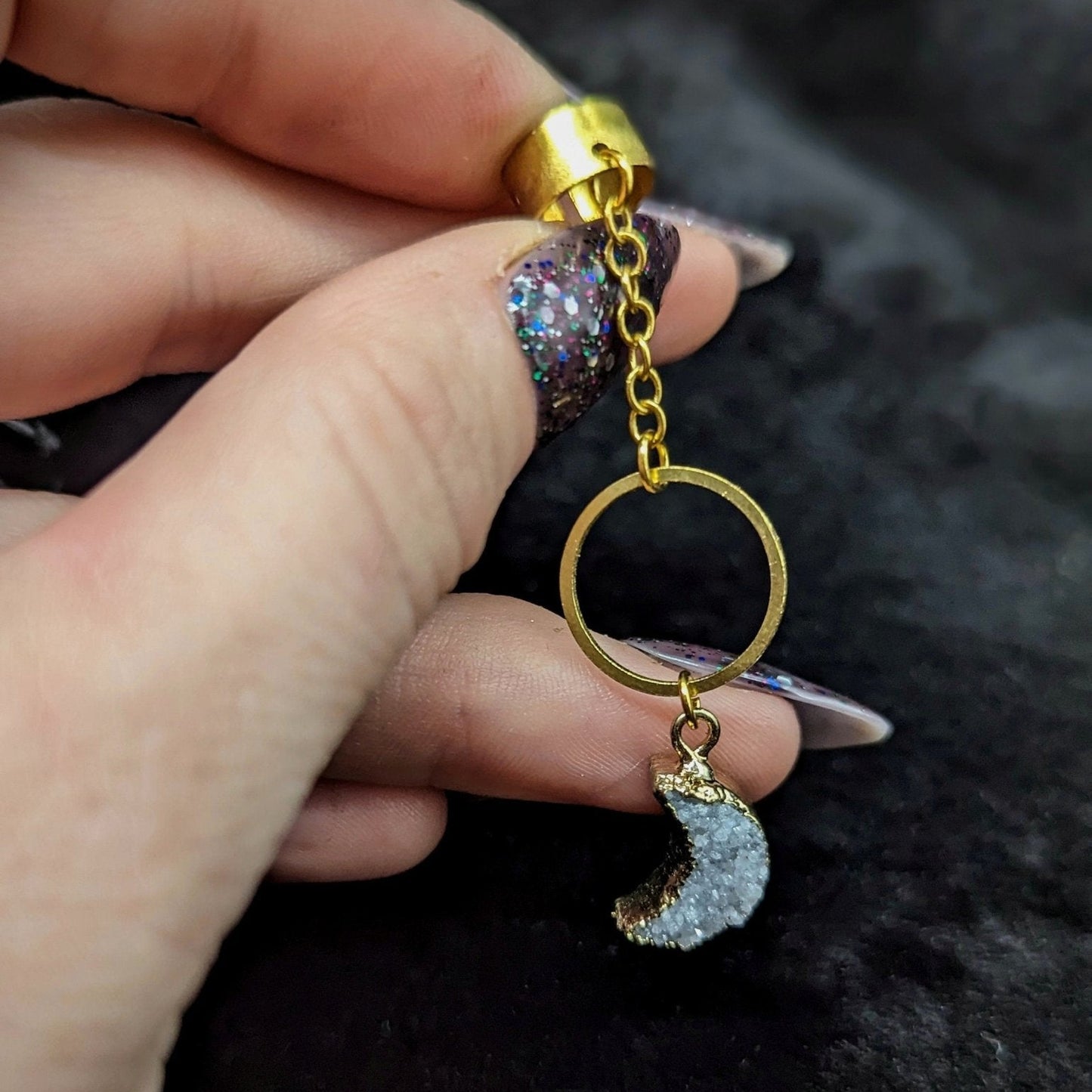DARKSTAR MACHINATIONS - Druzy Moon Earcuff - earcuff
