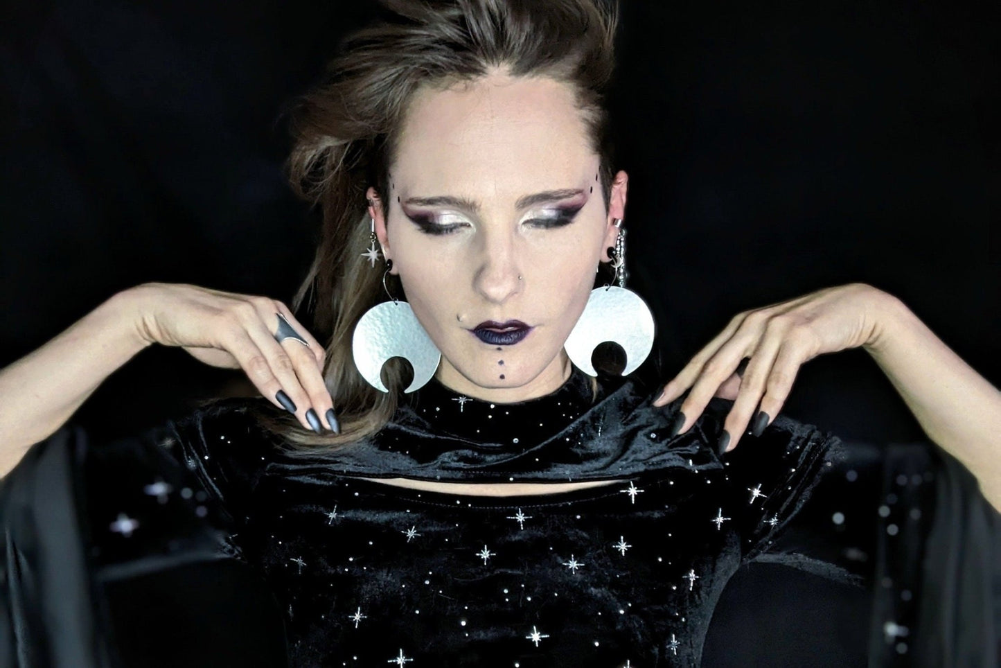 DARKSTAR MACHINATIONS - LUNA Earrings / Aluminum - earrings