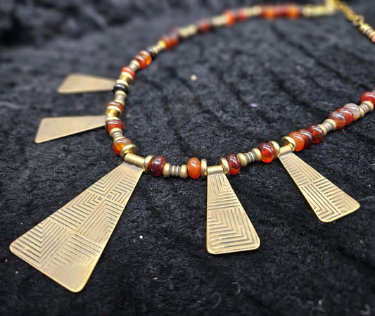 CHIEF Tab Necklace / Carnelian