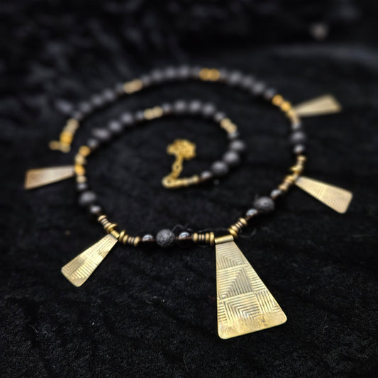 CHIEF Tab Necklace / Black Stone