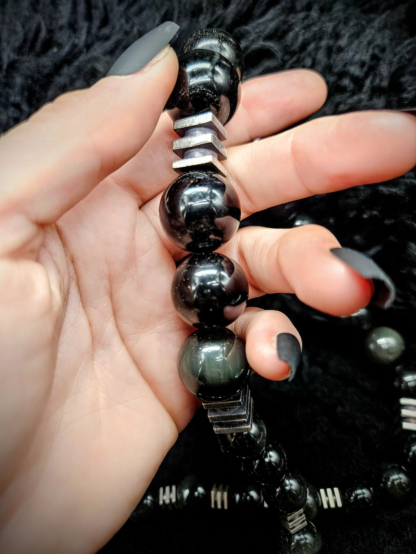 MIROKU Necklace / Rainbow Obsidian