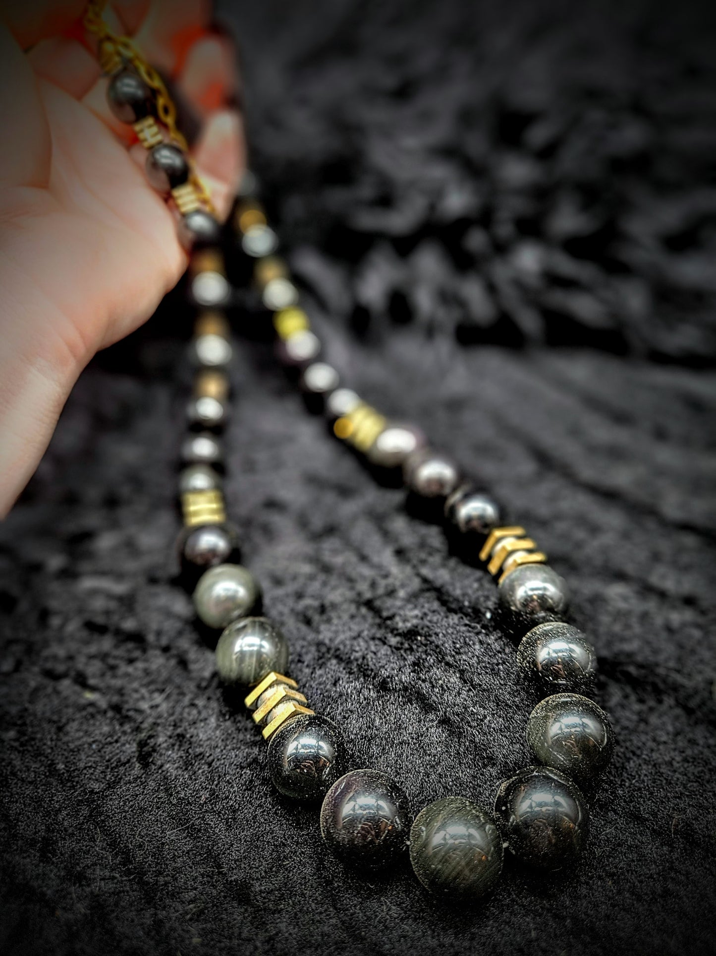 MIROKU Necklace / Rainbow Obsidian