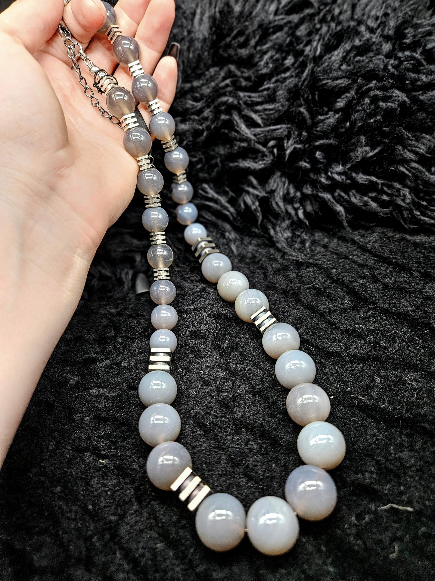 MIROKU Necklace / Grey Agate