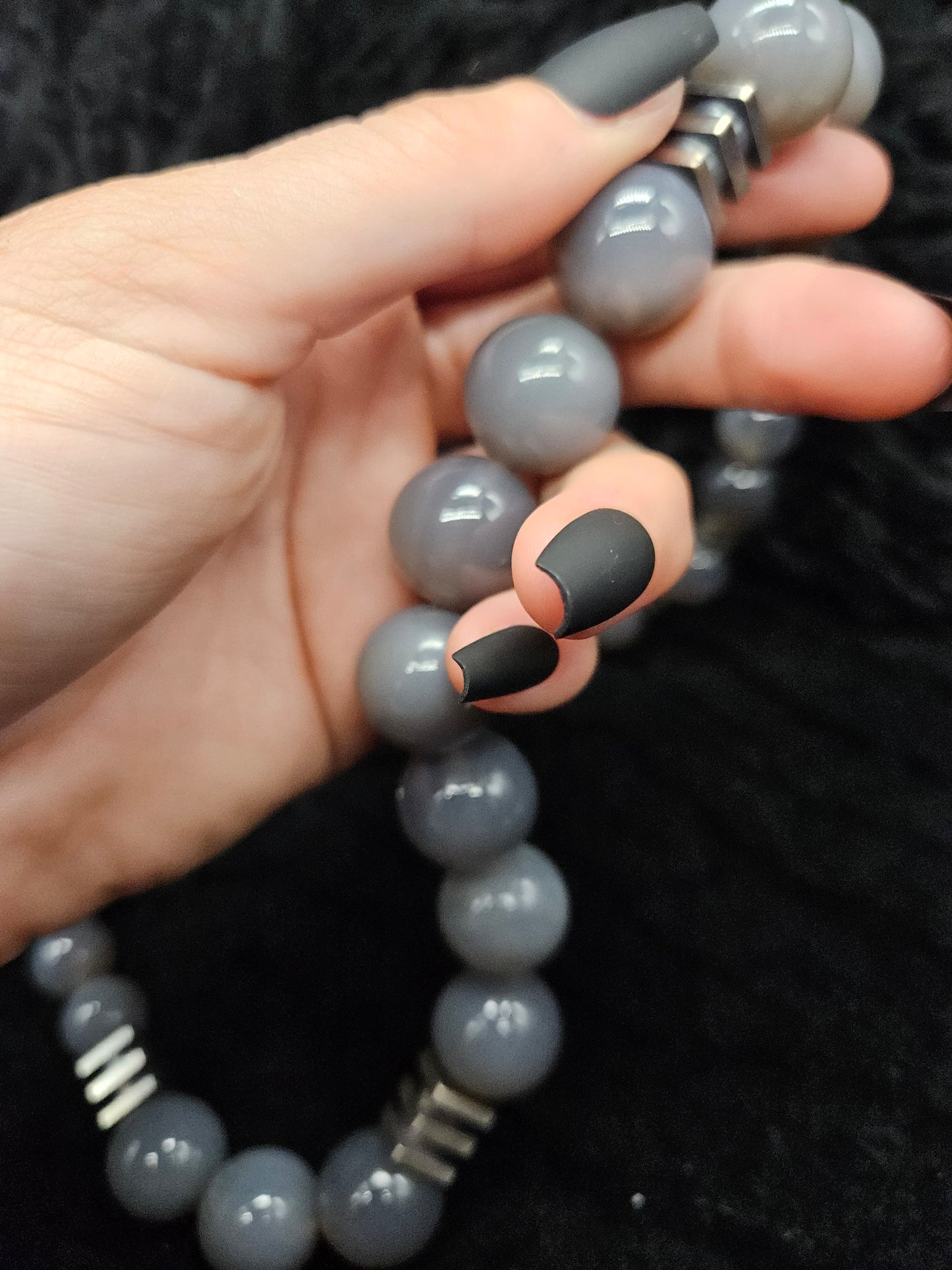MIROKU Necklace / Grey Agate