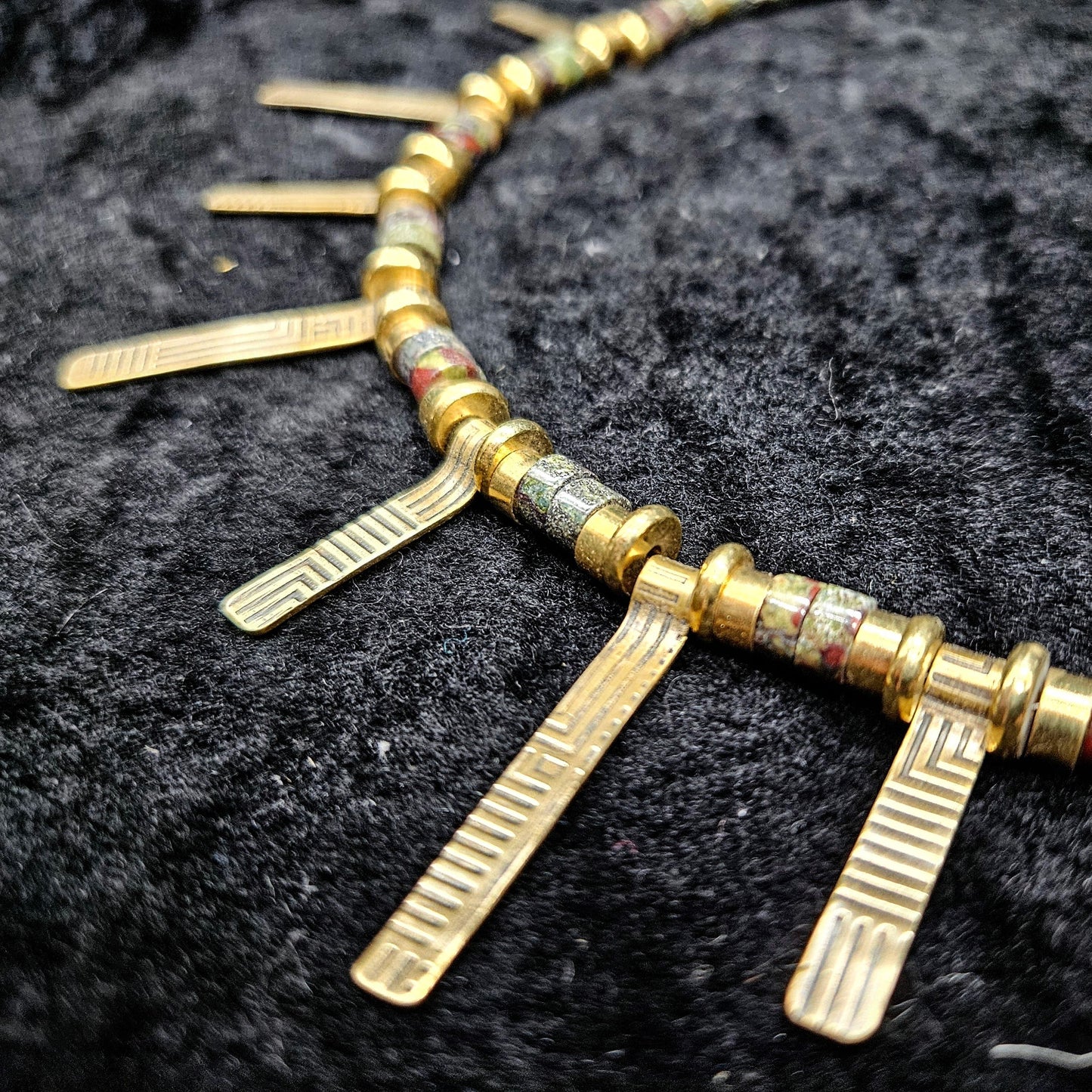 RANI Tab Necklace / Dragon's Blood Jasper