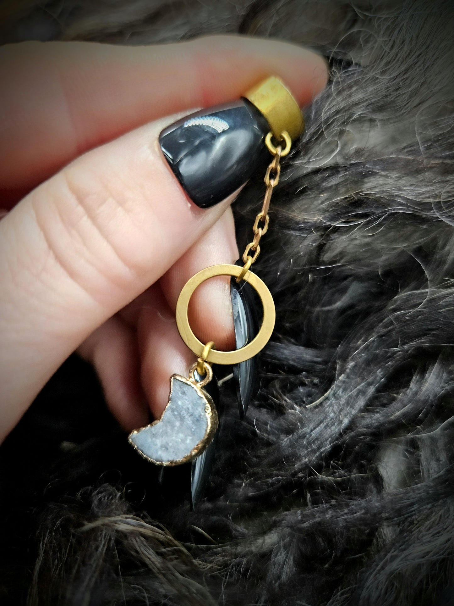 Druzy Moon Earcuff