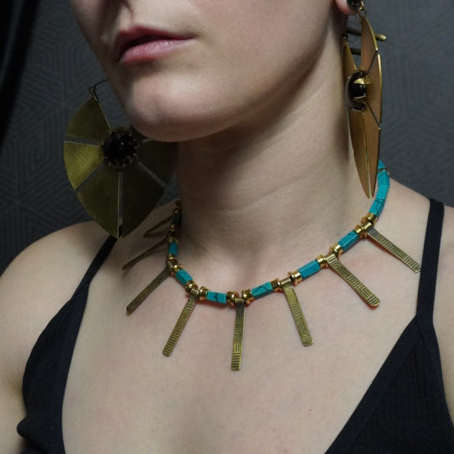 RANI Tab Necklace / Turquoise