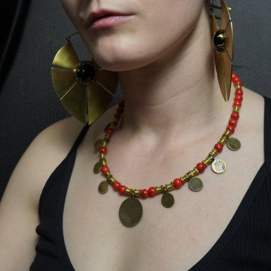CHIEF Tab Necklace / Red Jasper