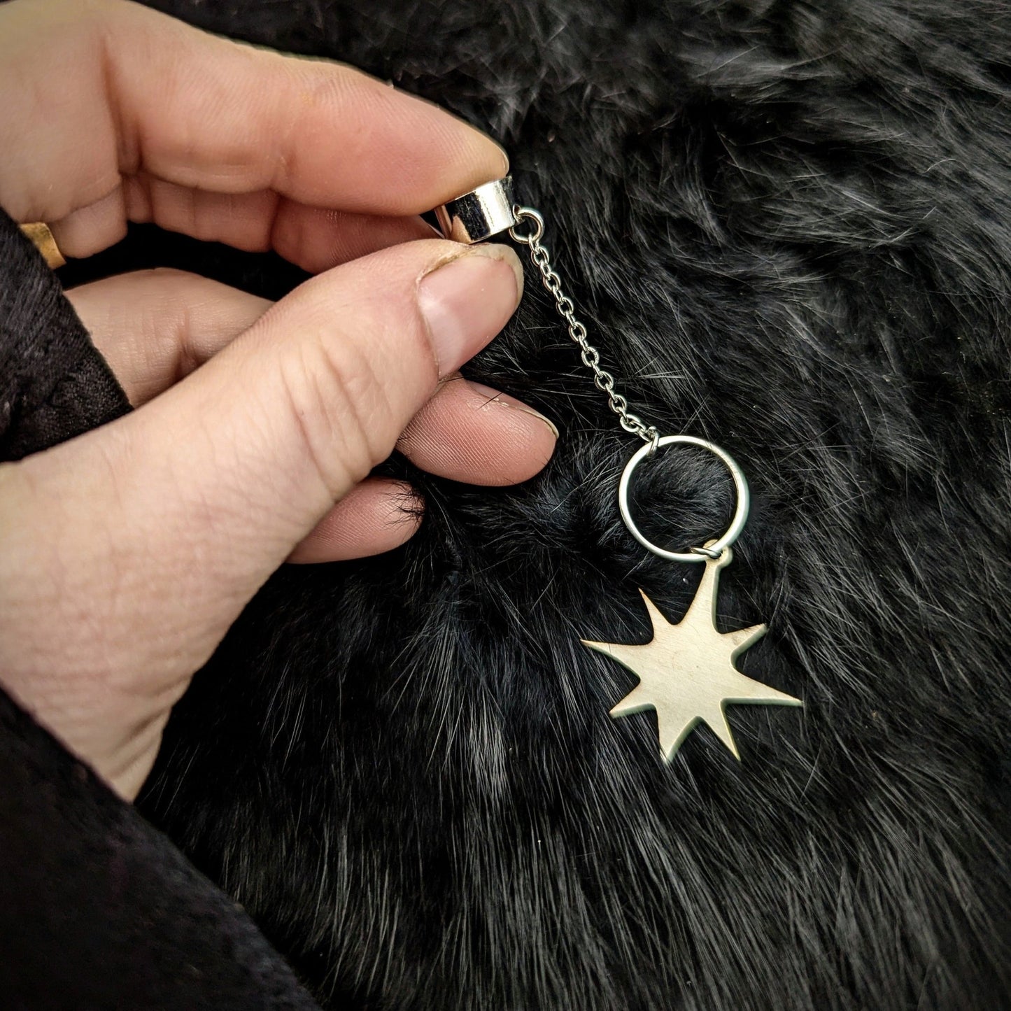 DARKSTAR MACHINATIONS - DOUMU STAR Earcuff / Silver - earcuff