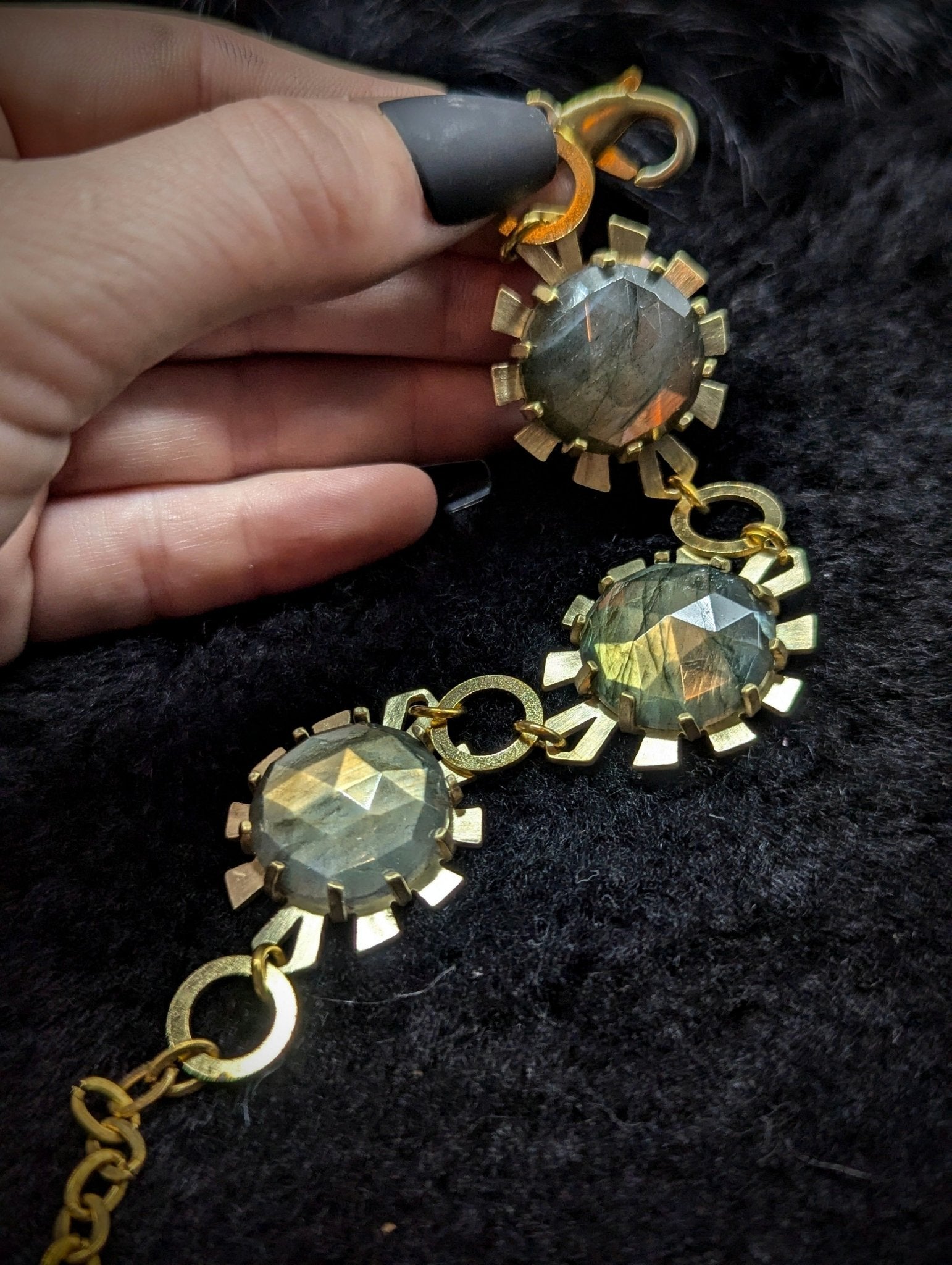 DARKSTAR MACHINATIONS - ELIZABETH Jewels Set / Labradorite / Brass - Bundle