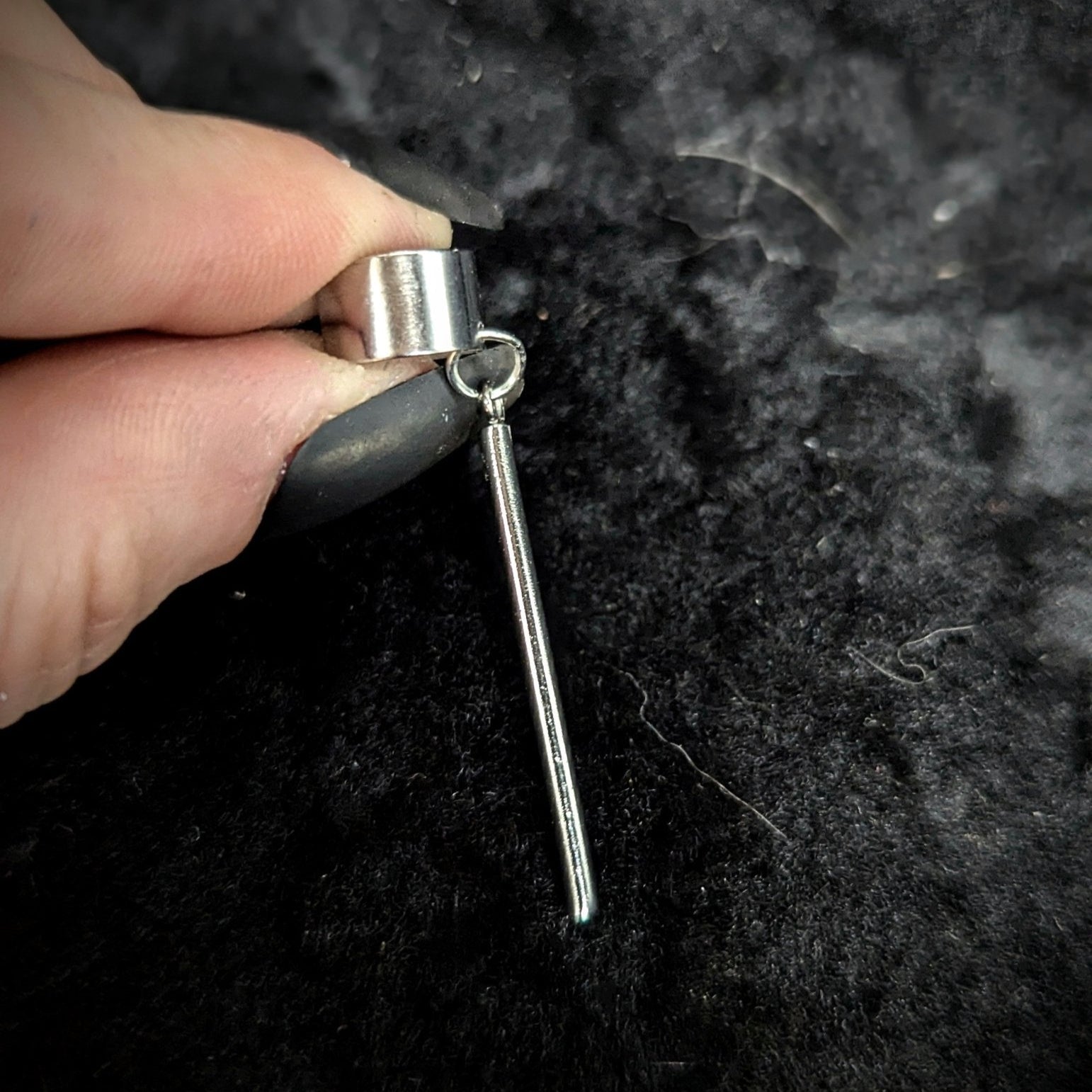 DARKSTAR MACHINATIONS - Long Bar Earcuff / Silver - earcuff