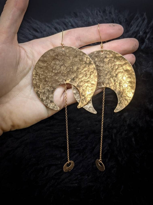 DARKSTAR MACHINATIONS - MOONDROP Earrings / Brass - earrings
