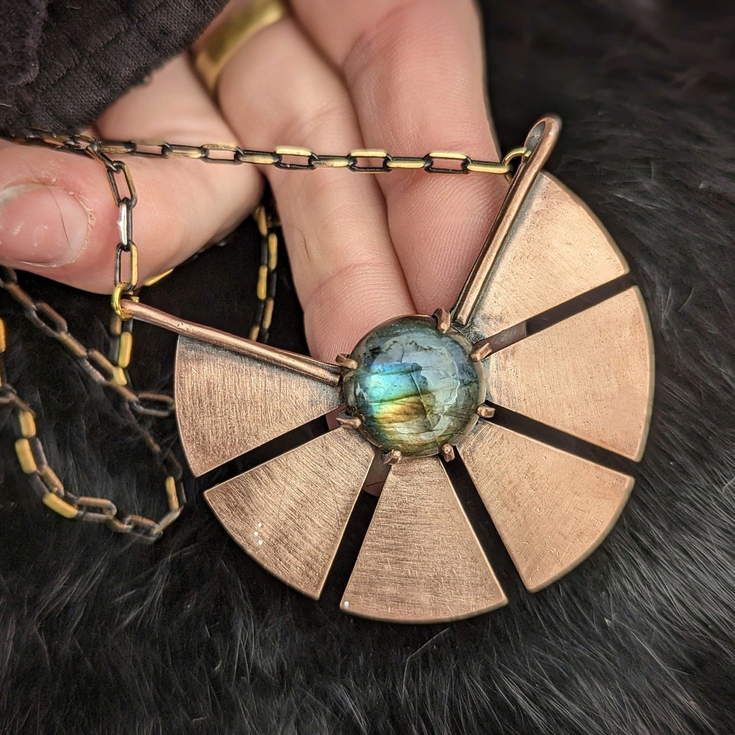 DARKSTAR MACHINATIONS - REY Labradorite Necklace / Copper - necklace