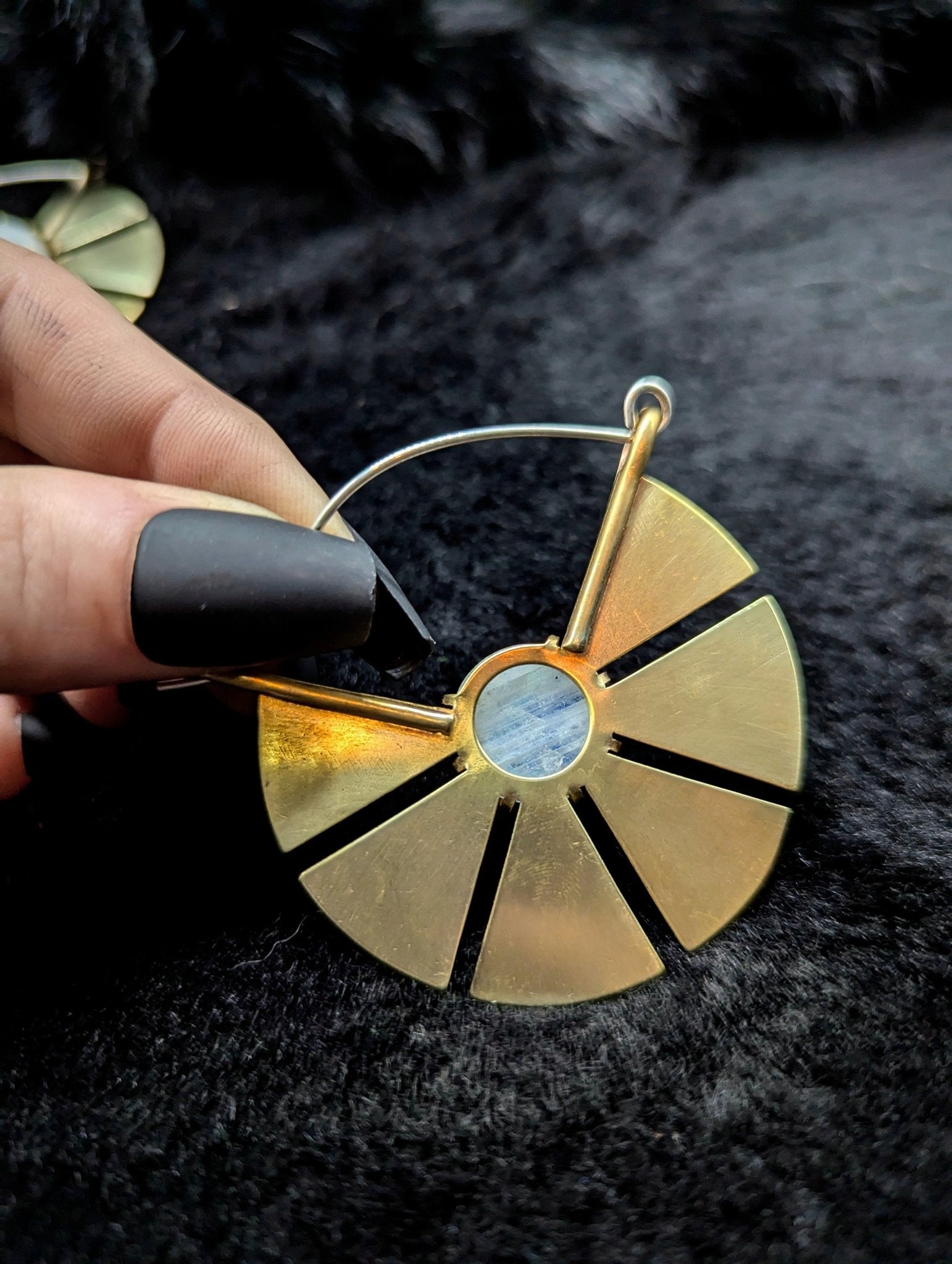 DARKSTAR MACHINATIONS - REY Moonstone Earrings / Brass - earrings