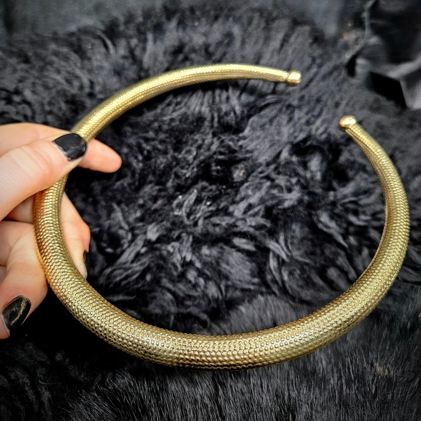 Textured Tribal Torque / Brass