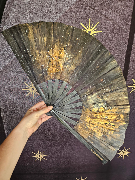 GALAXY Large Bamboo Fan / Black