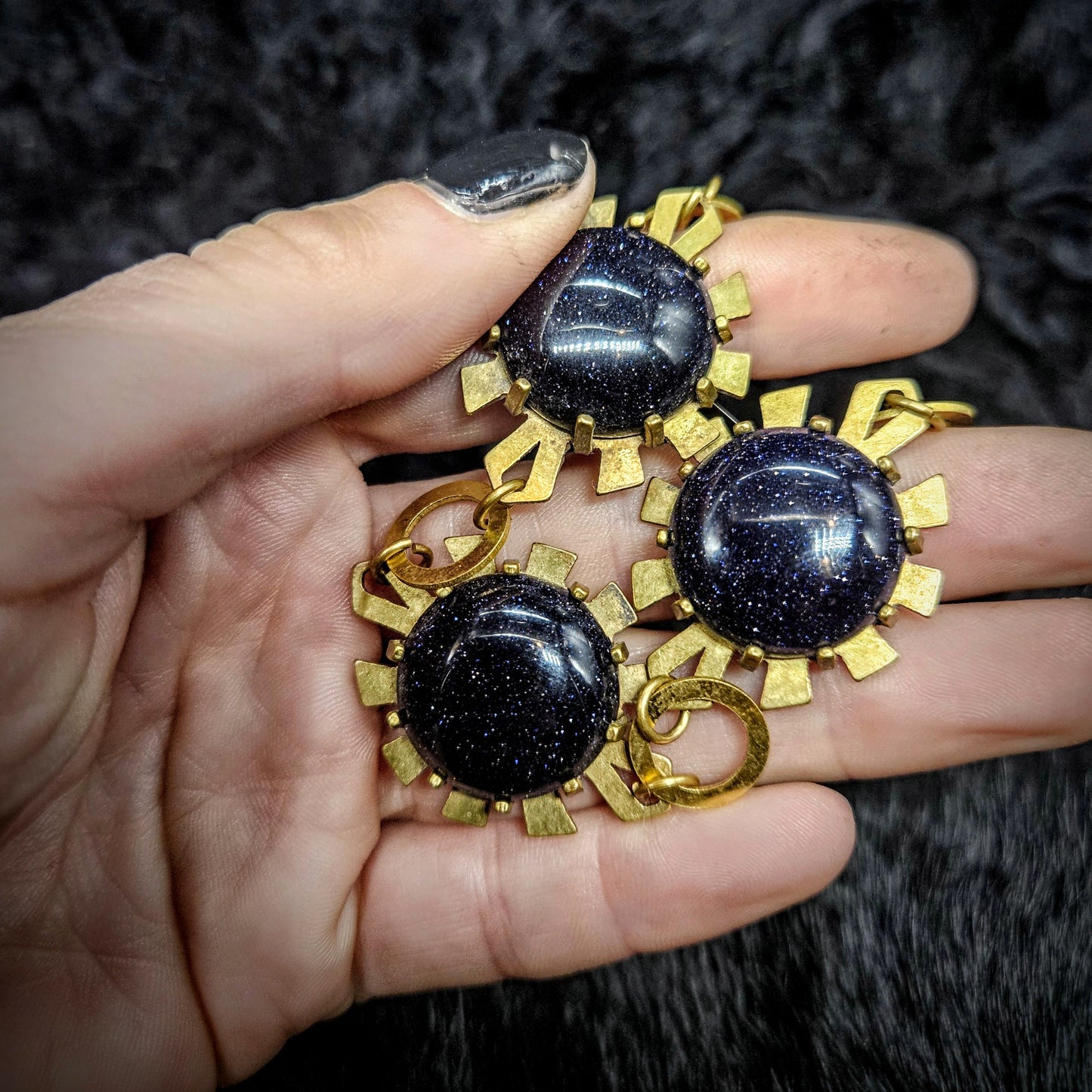 ELIZABETH Bracelet / Blue goldstone / Brass