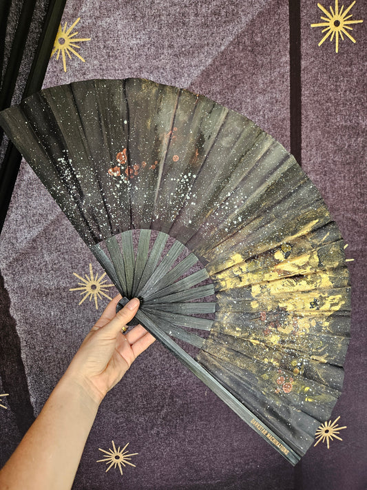 GALAXY Large Bamboo Fan / Black