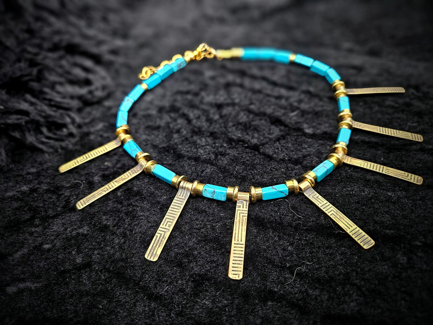 RANI Tab Necklace / Turquoise
