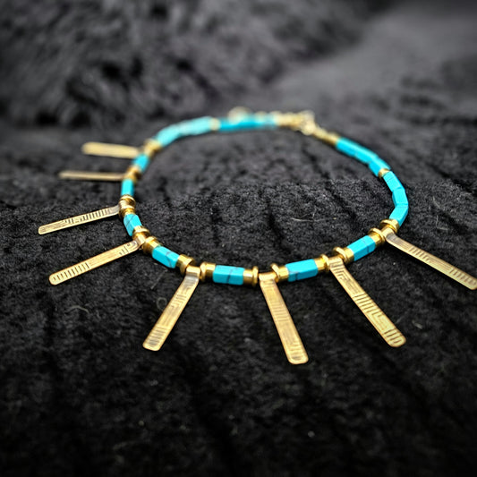 RANI Tab Necklace / Turquoise