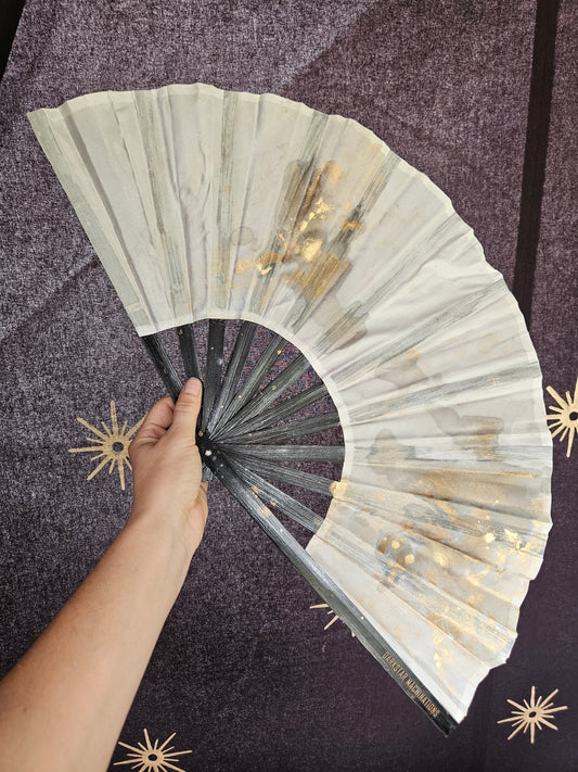 GALAXY Large Bamboo Fan / White