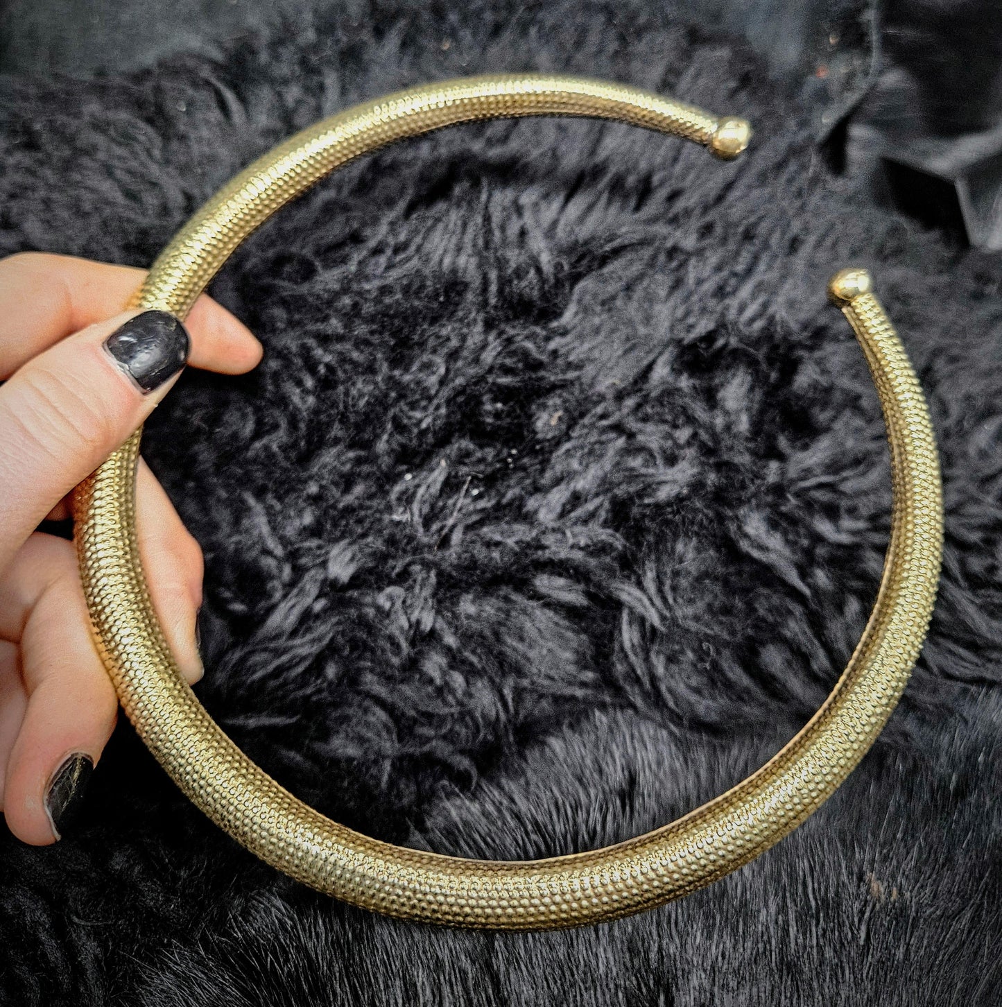 Textured Tribal Torque / Brass