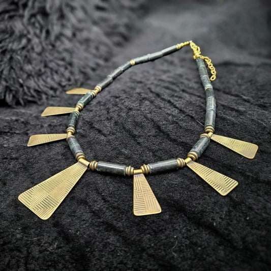 CHIEF Tab Necklace / Black Stone