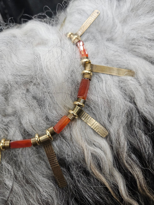 RANI Tab Necklace / Red Agate