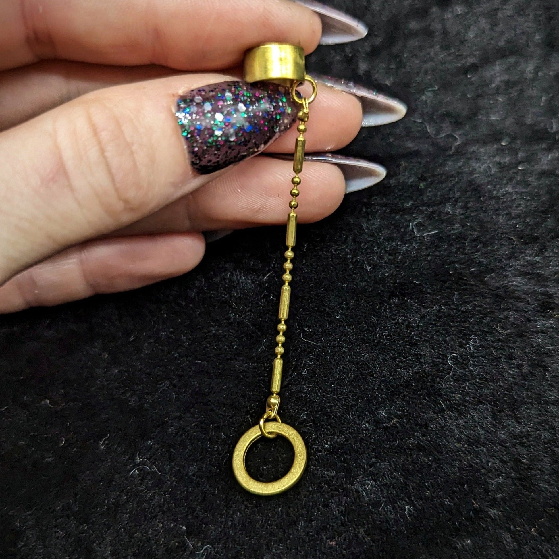 DARKSTAR MACHINATIONS - Circle Dangle Earcuff / Brass - earcuff